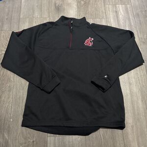 Washington State Cougars Champion Sweater Mens Size M 1/4 Zip Knit WSU